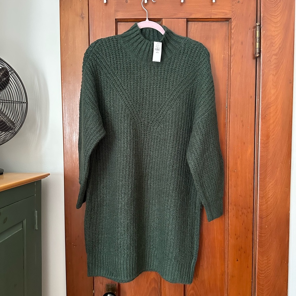 Old Navy Forest Green Turtleneck Sweater Dress